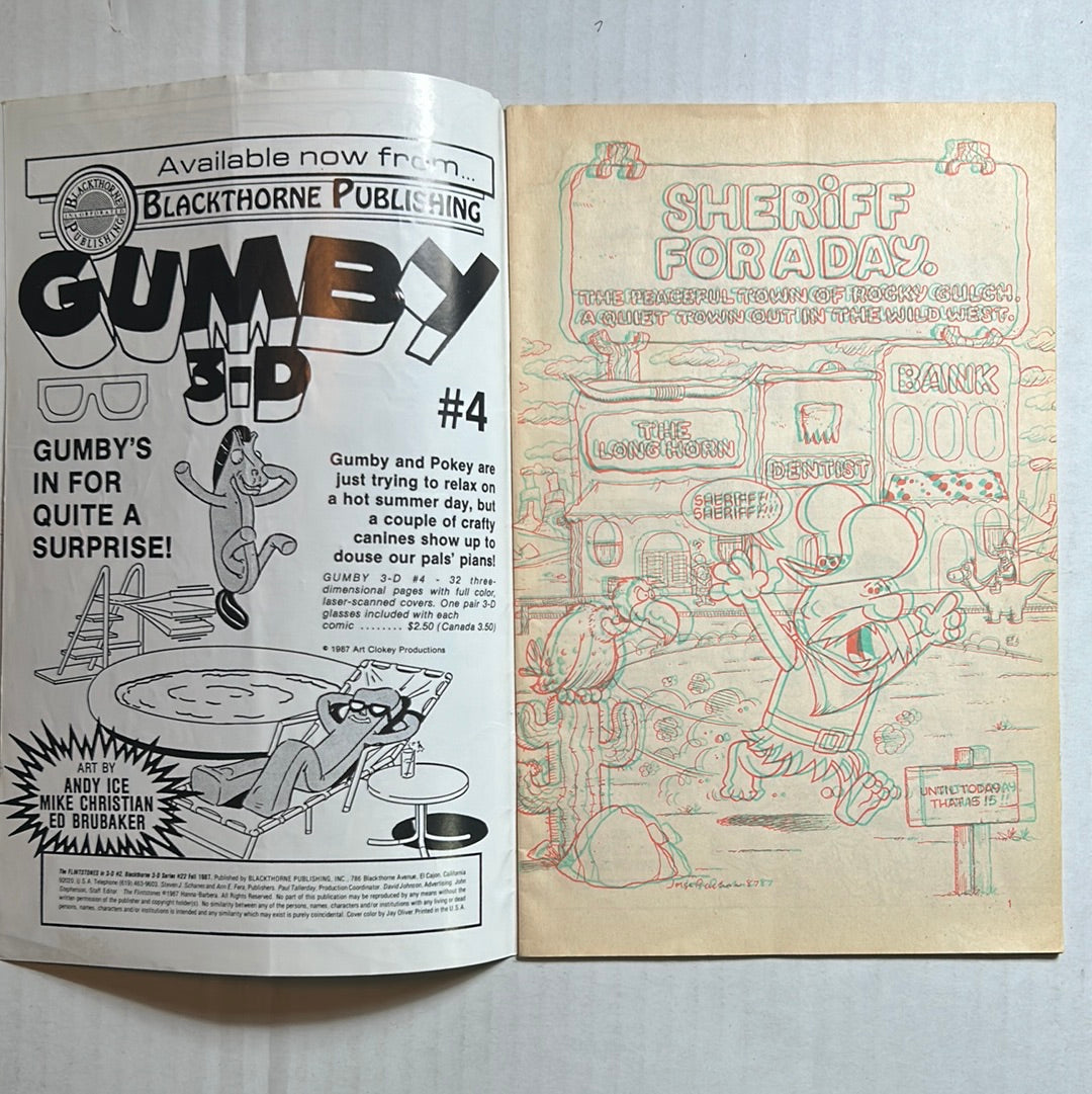 The Flintstones “Sheriff for a Day” Blackthorne Incorporated Publishing #2 Comic Book