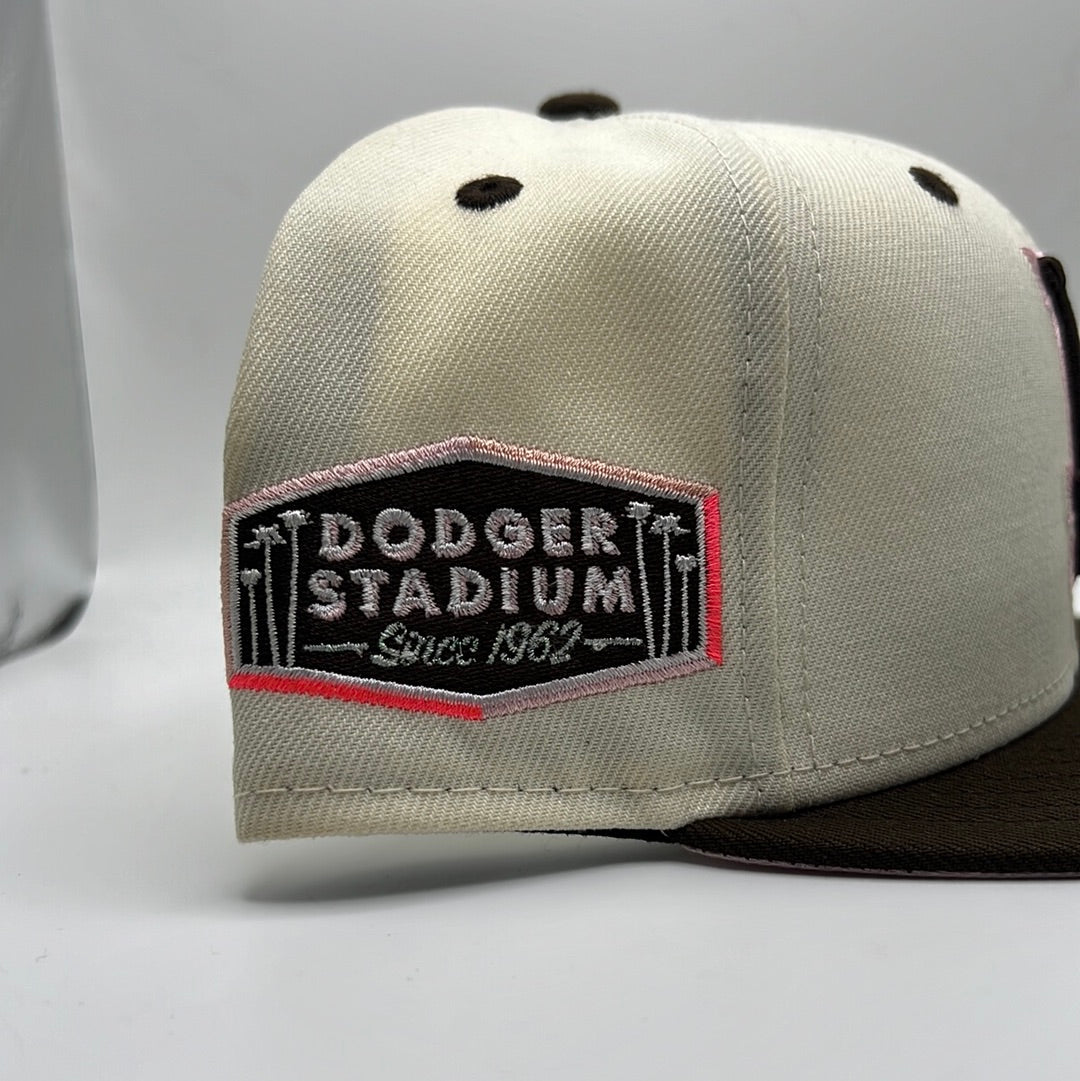 Los Angeles Dodgers MLB New Era 59Fifty Genuine Merchandise “Dodgers Stadium Since 1962” Side Patch Mocha/Brown/ Fitted Hat