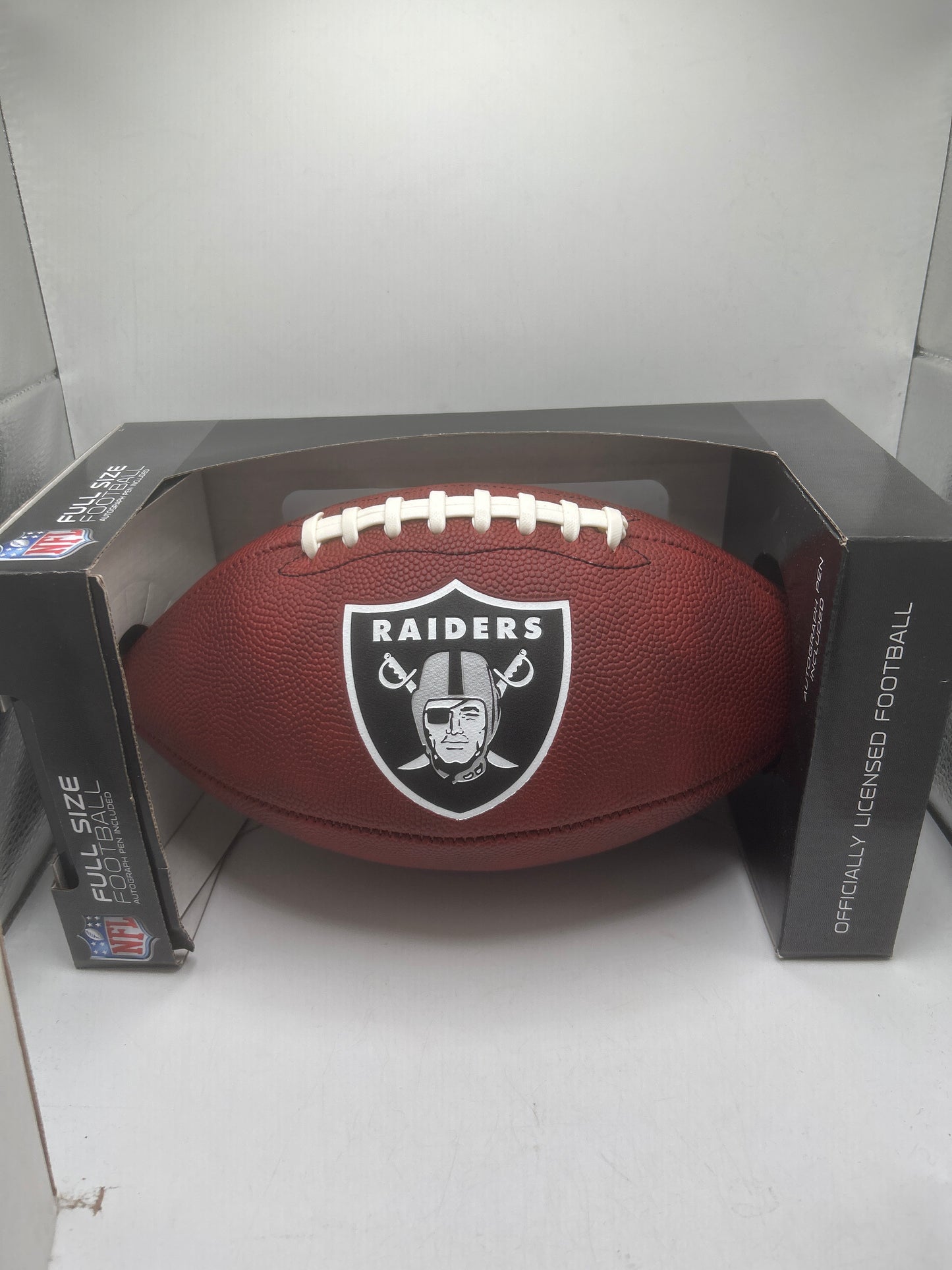 Las Vegas Raiders NFL Game Time Full Size Football with Autograph Pen Included