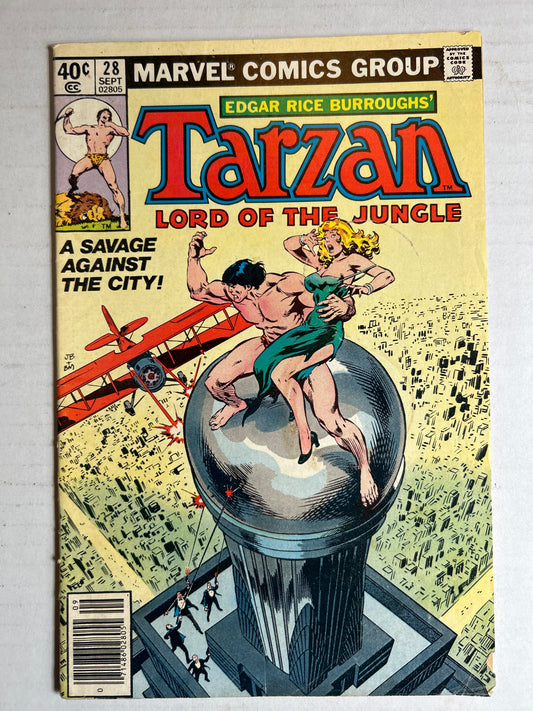 Edgar Rice Burroughs, Tarzan Lord of the Jungle by Marvel Comics Group "A Savage Against the City" #28 Comic Book