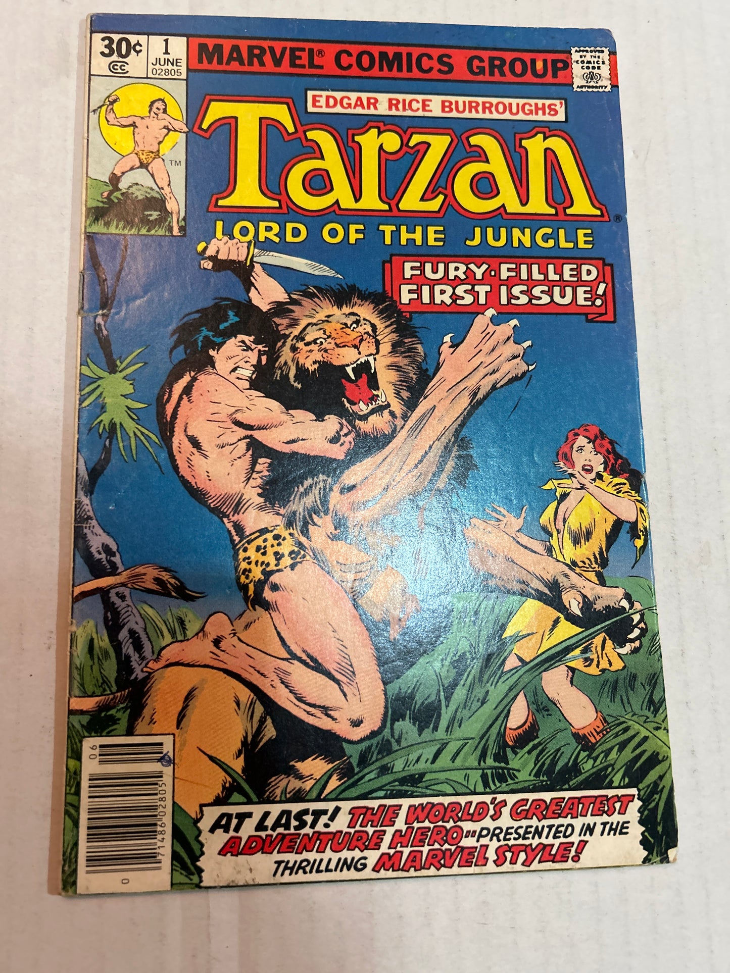 Tarzan Lord of the Jungle by Marvel Comics Group “Fury Filled First Issue!” #1 Comic Book