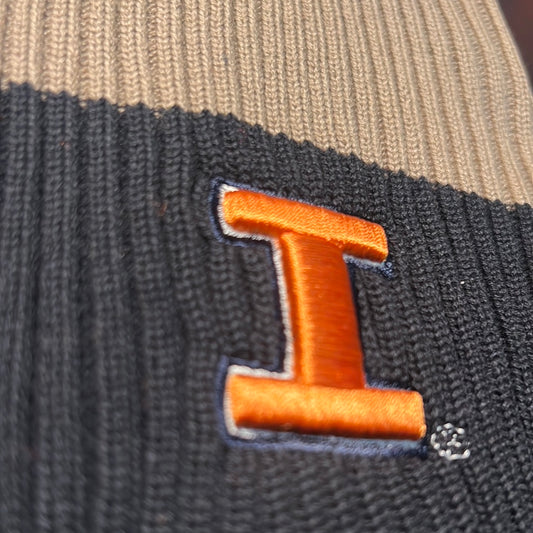 Illinois University Officially Licensed Collegiate Ann Co Product Triple Color Beanie