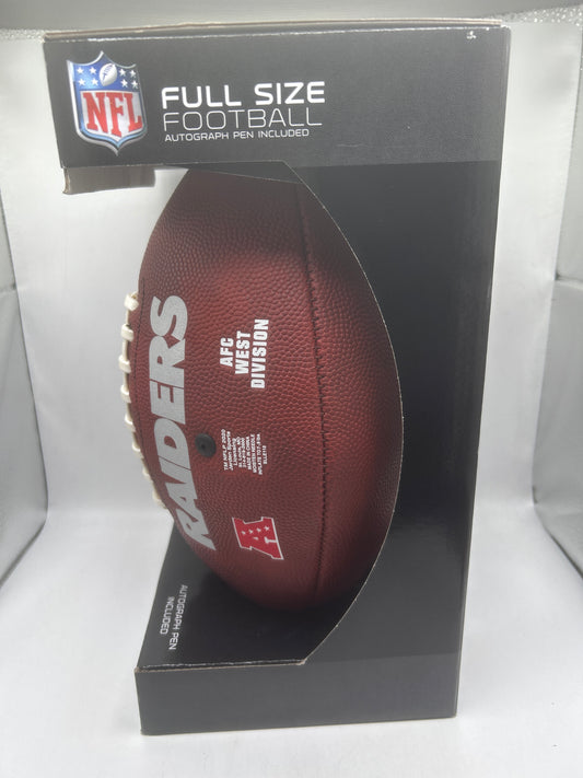 Las Vegas Raiders NFL Game Time Full Size Football with Autograph Pen Included