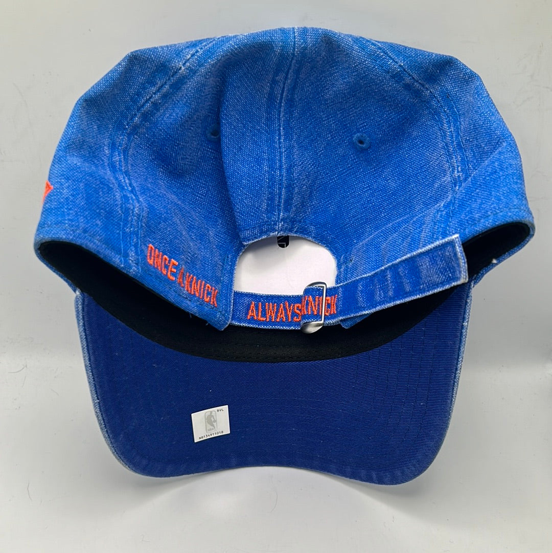 New York Knicks NBA New Era 9Twenty "ONCE A KNICK ALWAYS A KNICK" Washout Blue Adjustable Hat