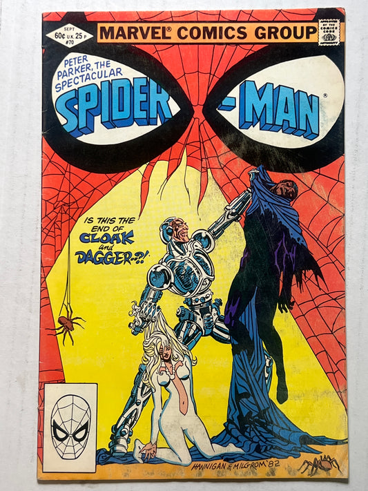 Peter Parker, The Spectacular Spider-Man by Marvel Comics Group “Is this the End of Cloak and Dagger…?” #70 Sep 1982 Comic Book