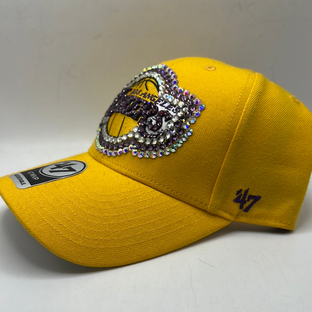 Los Angeles Lakers NBA Gold Bedazzled Adjustable Hat