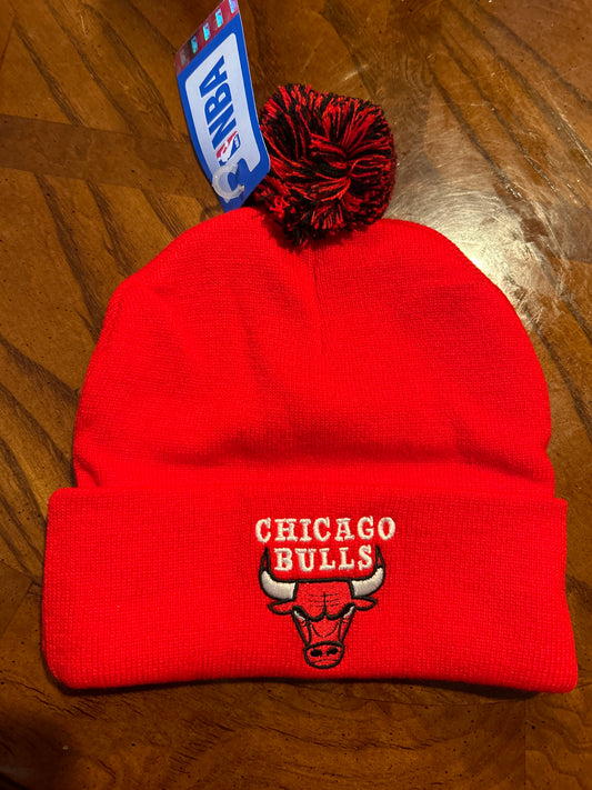 Chicago Bulls NBA Cuffed Pom Knit Beanie