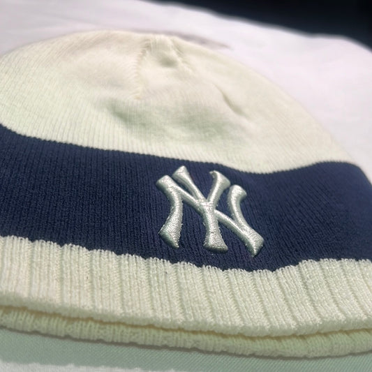 New York Yankees MLB Genuine Merchandise Off White Beanie