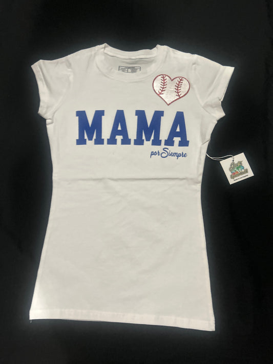 Joes Sports World “MAMA Por Siempre” Shortsleeve Crewneck T-Shirt - White