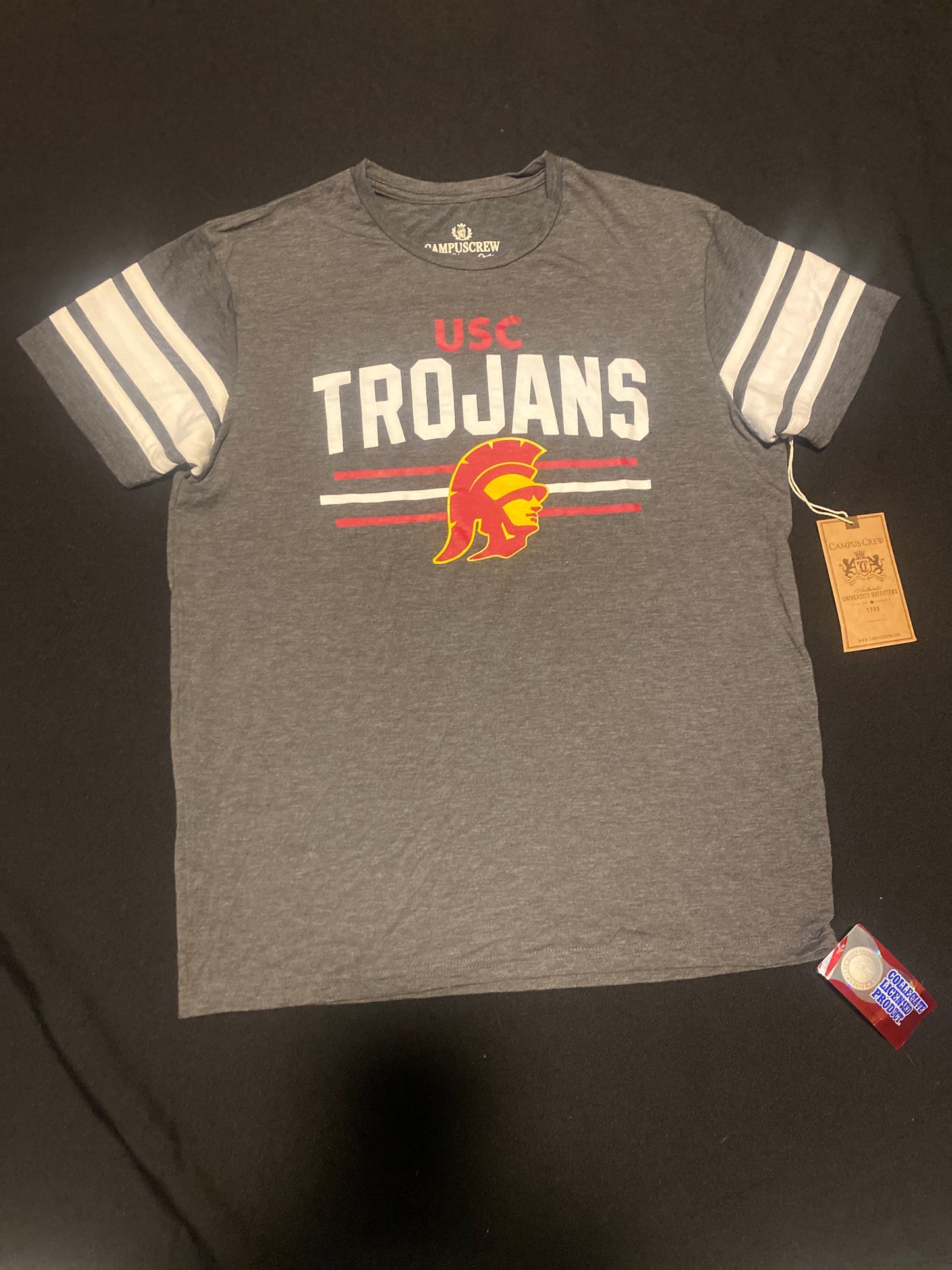 USC Trojans Woman Crewneck T-Shirt with Trojans Logo at front Panel