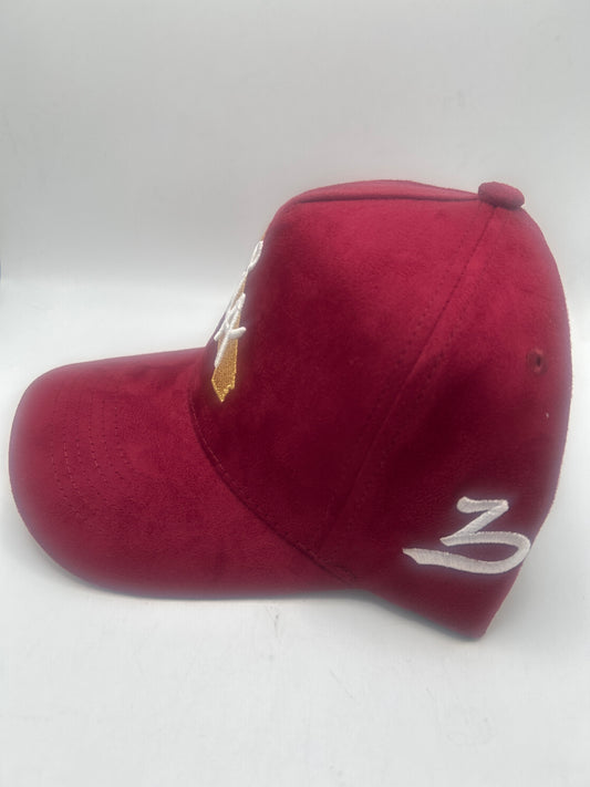 Los Angeles LA California State JSW Private Label Cardinal/Gold Suede A-Frame SnapBack Hat