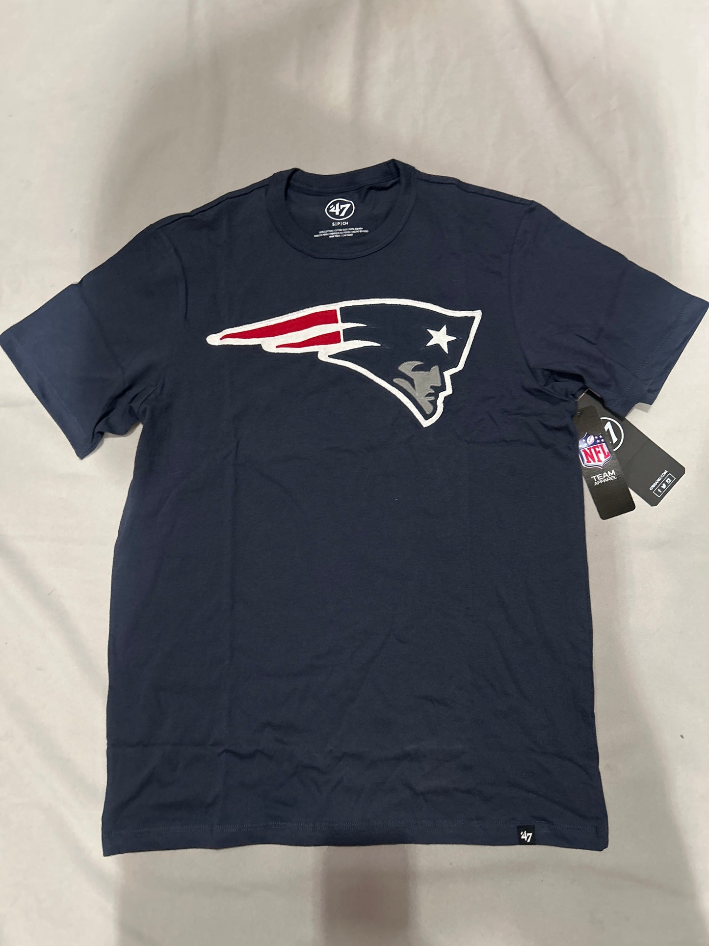 New England Patriots NFL 47Brand Atlas Blue Franklin Knockout Fieldhouse Tee Men