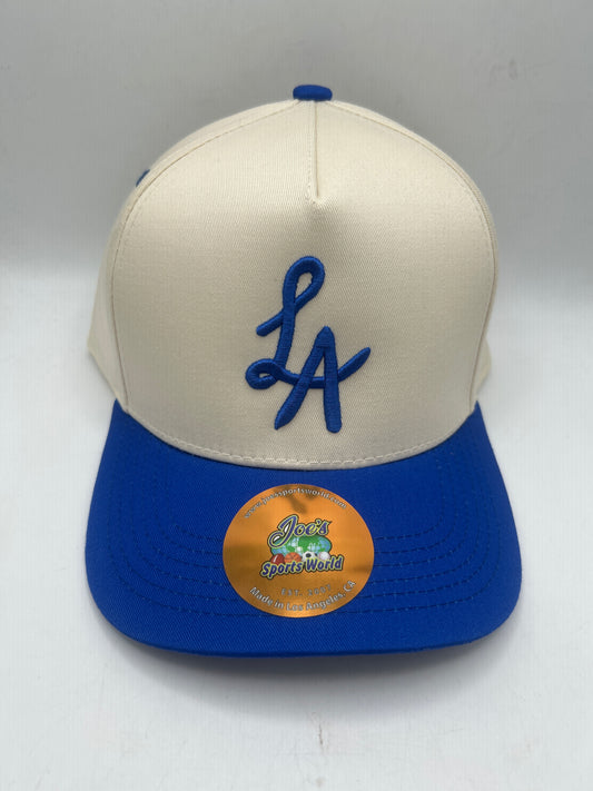Los Angeles JSW Private Label Khaki/Royal Blue A-Frame Snapback