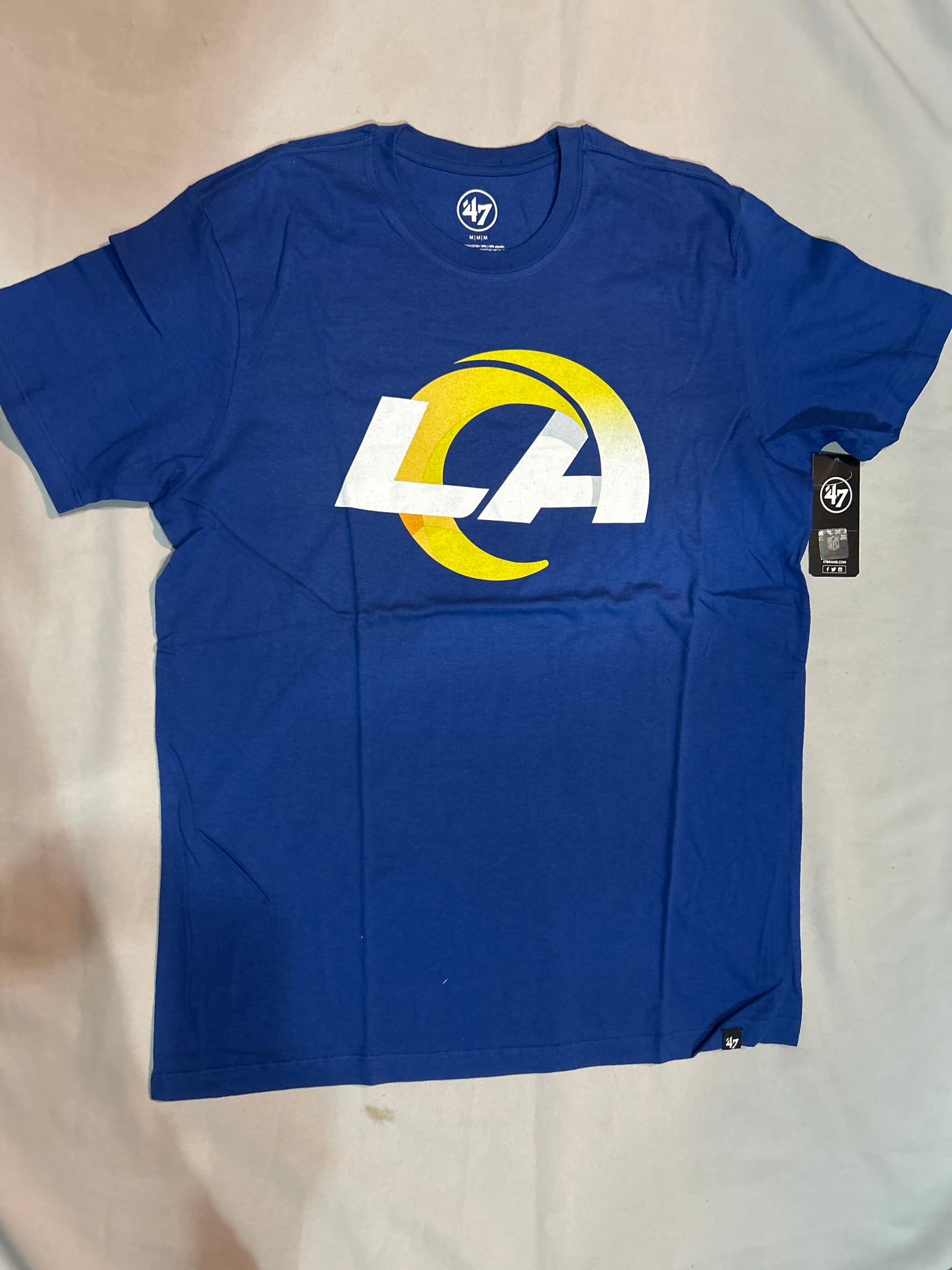 Los Angeles Rams NFL 47Brand Royal Blue with Logo Men T-Shirt
