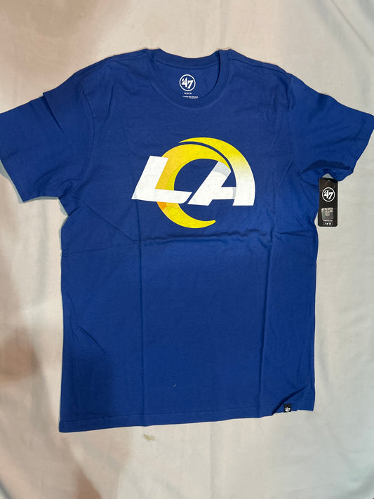 Los Angeles Rams NFL 47Brand Royal Blue with Logo Men T-Shirt