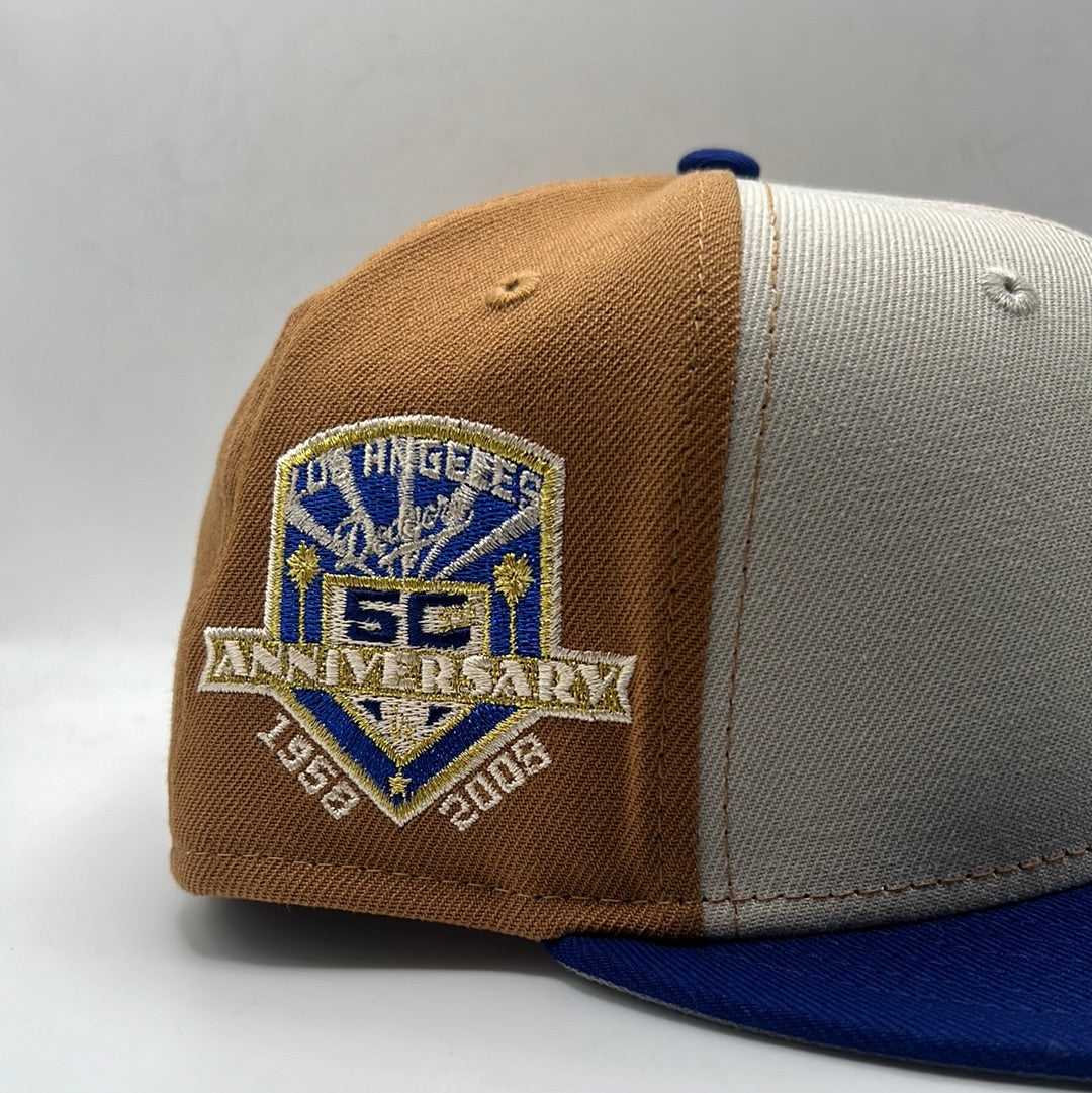 Los Angeles Dodgers MLB New Era 59Fifty 50th Anniversary 1958-2008 Side Patch Fitted Hat