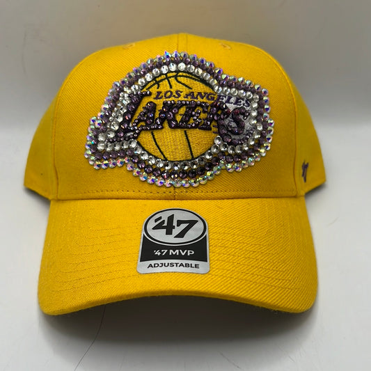 Los Angeles Lakers NBA Gold Bedazzled Adjustable Hat