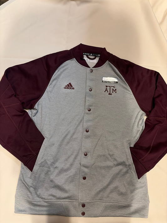 Texas A&M Aggies Adidas Collegiate Product Full Button Up Varsity Style Jacket
