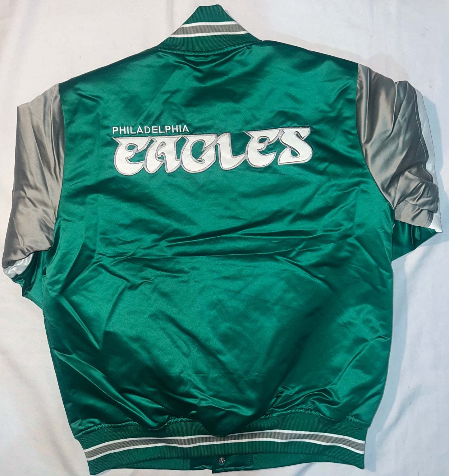 Philadelphia Eagles NFL Mitchell & Ness Nostalgia Co Throwback Heavyweight Satin Men’s Jacket