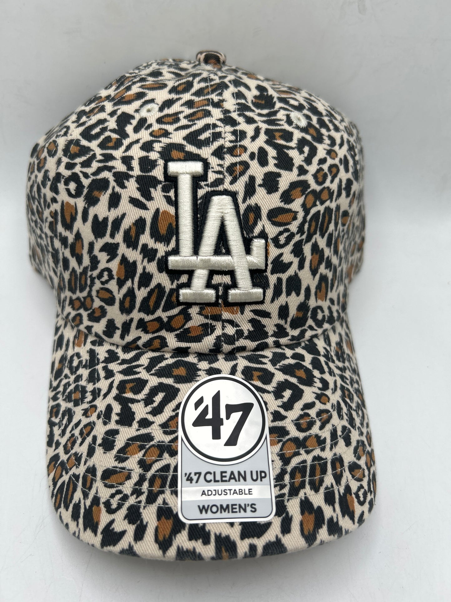 Los Angeles Dodgers 47Clean Up Khaki Cheetah Adjustable Women Hat