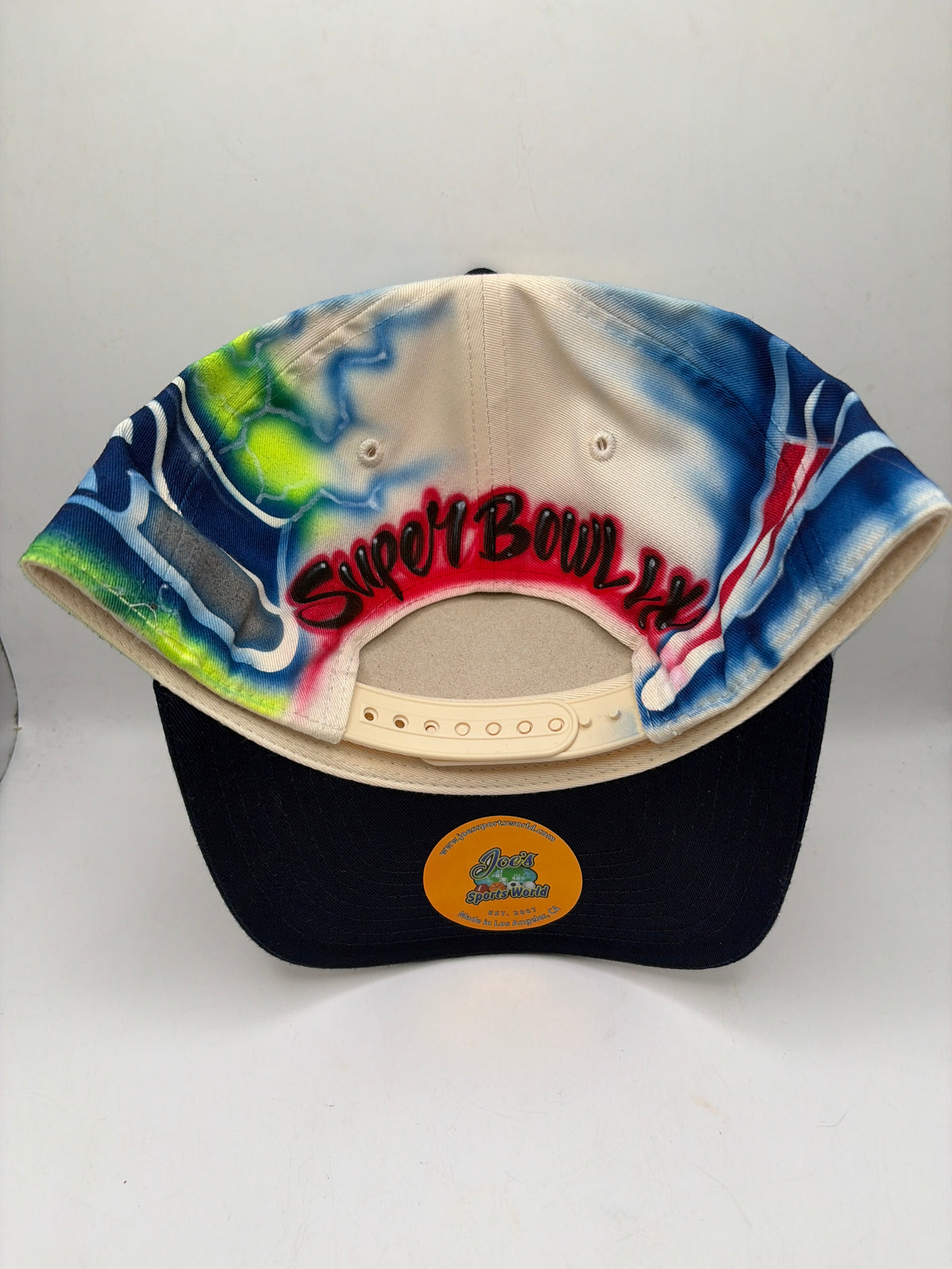 Super Bowl LX JSW Football-Bunny Benito Hand Painted A-Frame Adjustable Hat