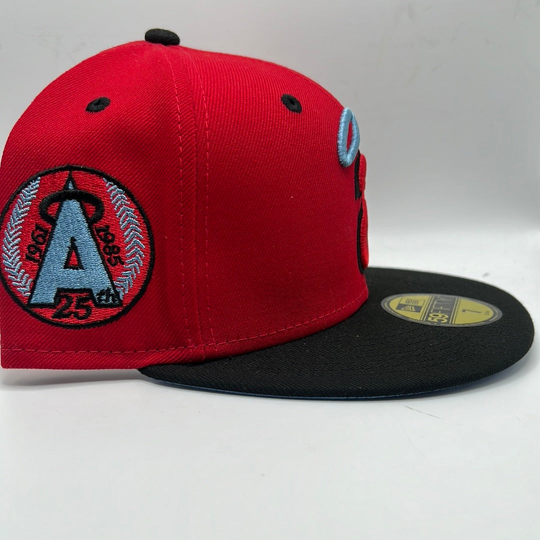 Los Angeles Anaheim Angels MLB New Era 59Fifty Red Lower Case a Fitted Hat