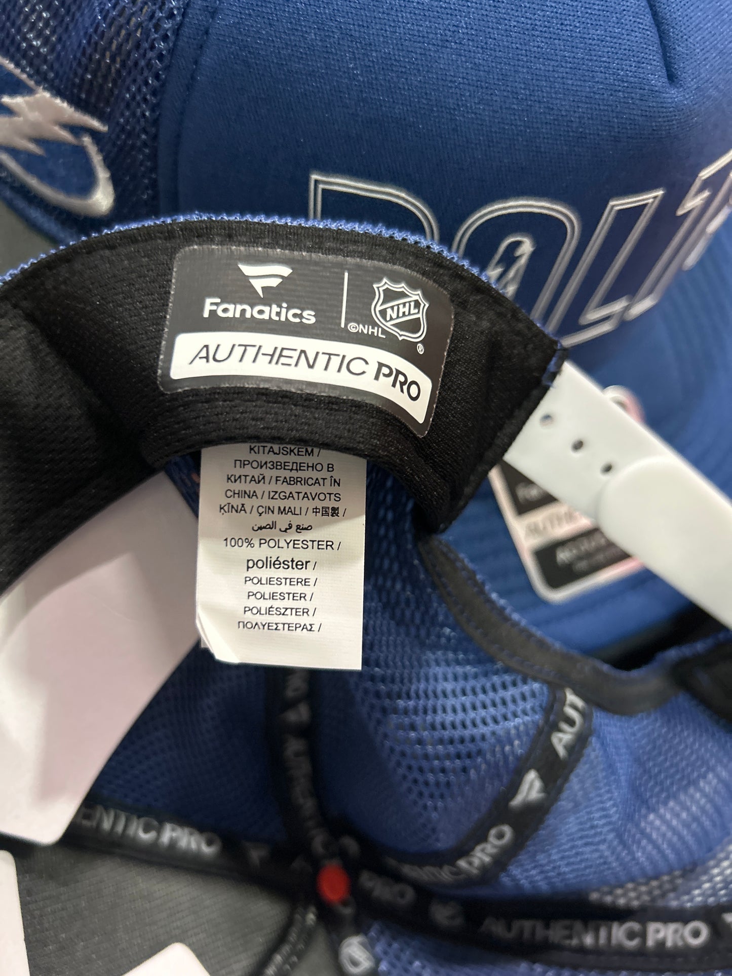 Tampa Bay Lighting NHL Fanatics Authentic Pro Adjustable Snapback