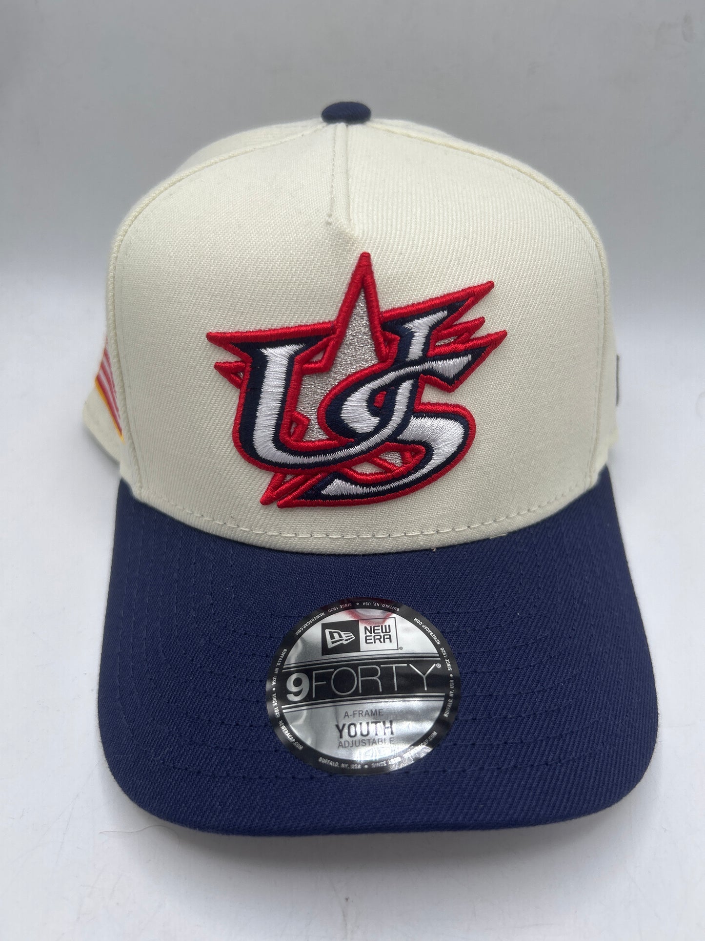 USA 2026 World Series Baseball Classic White/Navy New Era 9Fifty A-Frame Youth Adjustable Hat
