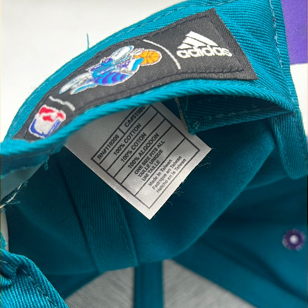 Vintage Charlotte Hornets NBA Adidas Teal/Purple SnapBack