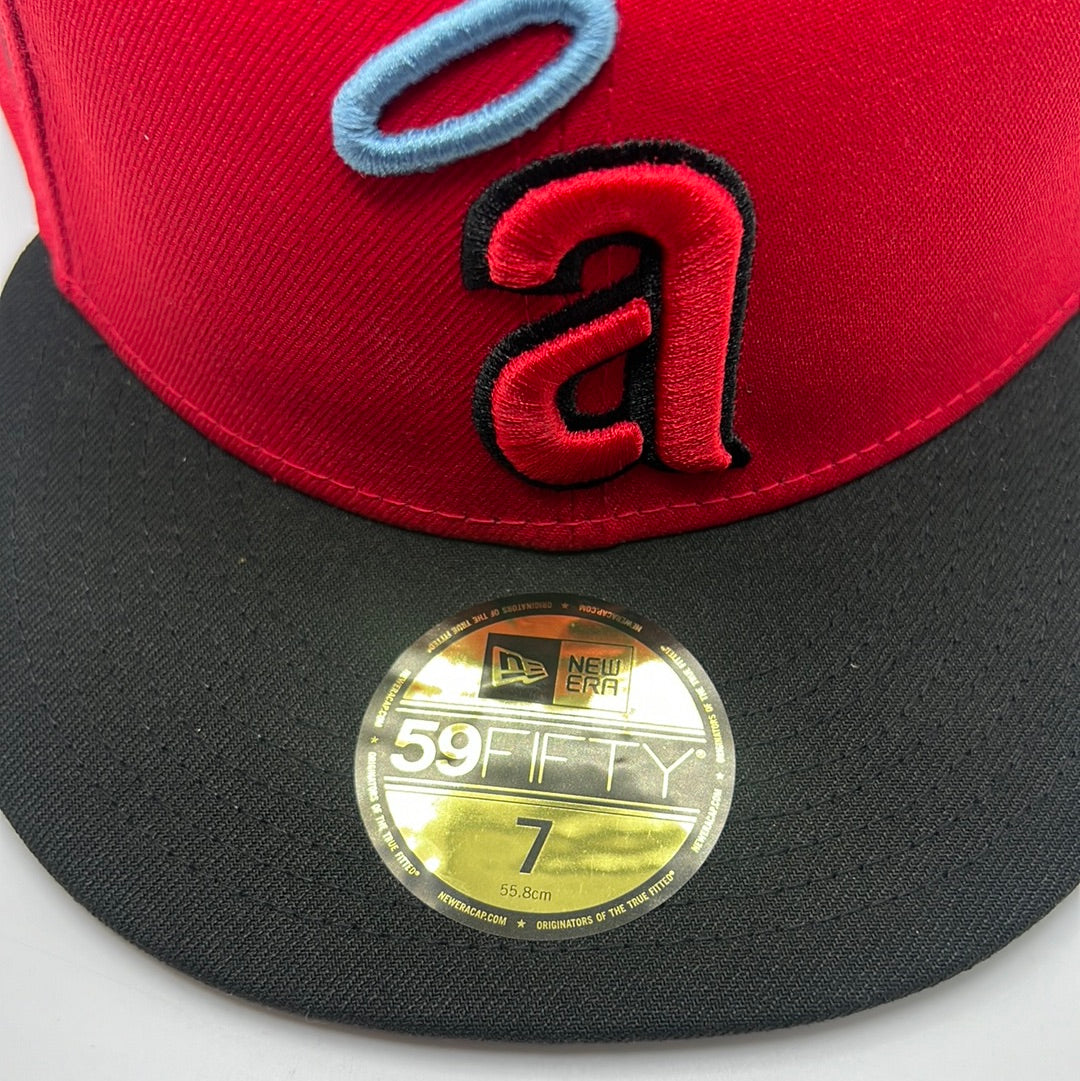 Los Angeles Anaheim Angels MLB New Era 59Fifty Red Lower Case a Fitted Hat