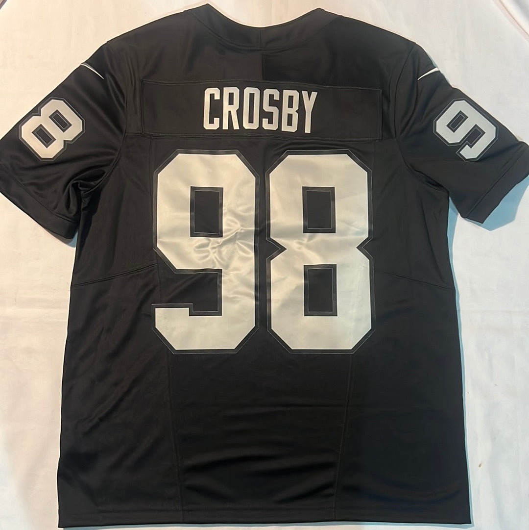 Las Vegas Raiders NFL Nike #98Maxx Crosby Vapor F.U.S.E. Limited Edition On Field Mens Jersey