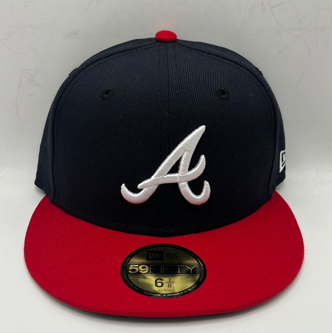 Atlanta Braves MLB New Era 59Fifty Authentic Collection Classic Navy/Red Fitted Hat