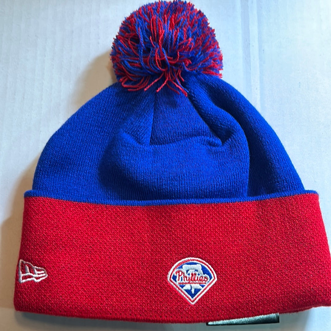 Philadelphia Phillies MLB New Era Cuff Knit Pom Beanie