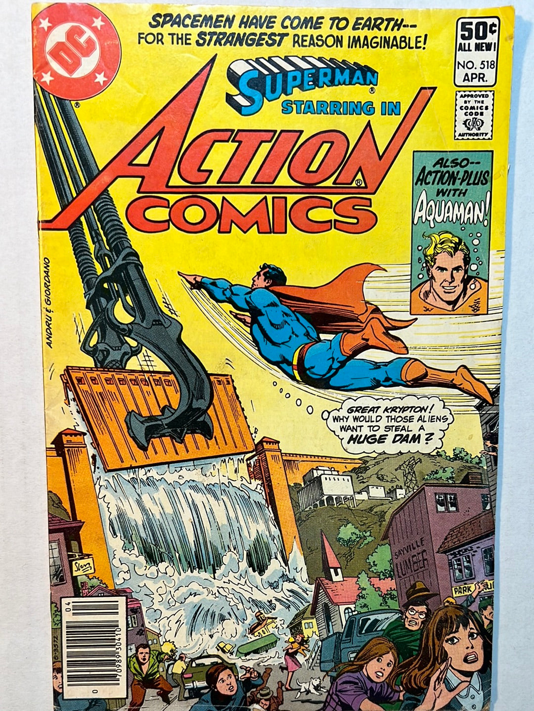 Superman Starting in Action Comics by DC Comics “Action-Plus! With Aquaman!” No. 518 Comic Book