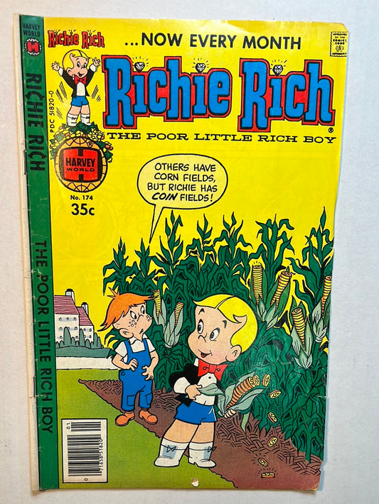 Richie Rich “The Poor Little Rich Boy” no. 174 Harvey World Comic Book