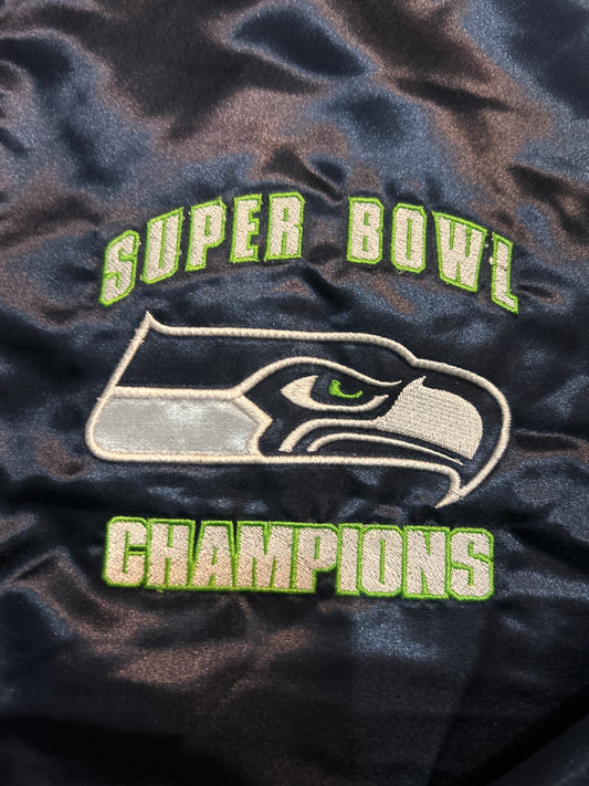 Seattle Seahawks NFL 2013 Super Bowl 48 Champions Blue Men Varsity Jacket