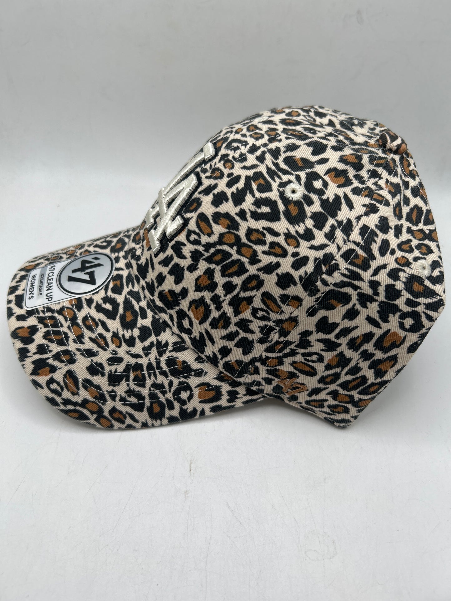 Los Angeles Dodgers 47Clean Up Khaki Cheetah Adjustable Women Hat