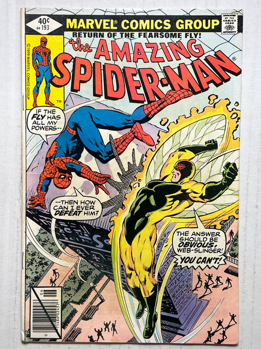 The Amazing Spider-Man By Marvel Comics Group “Return of the Fearsome Fly!” #193 1979 Comic Book
