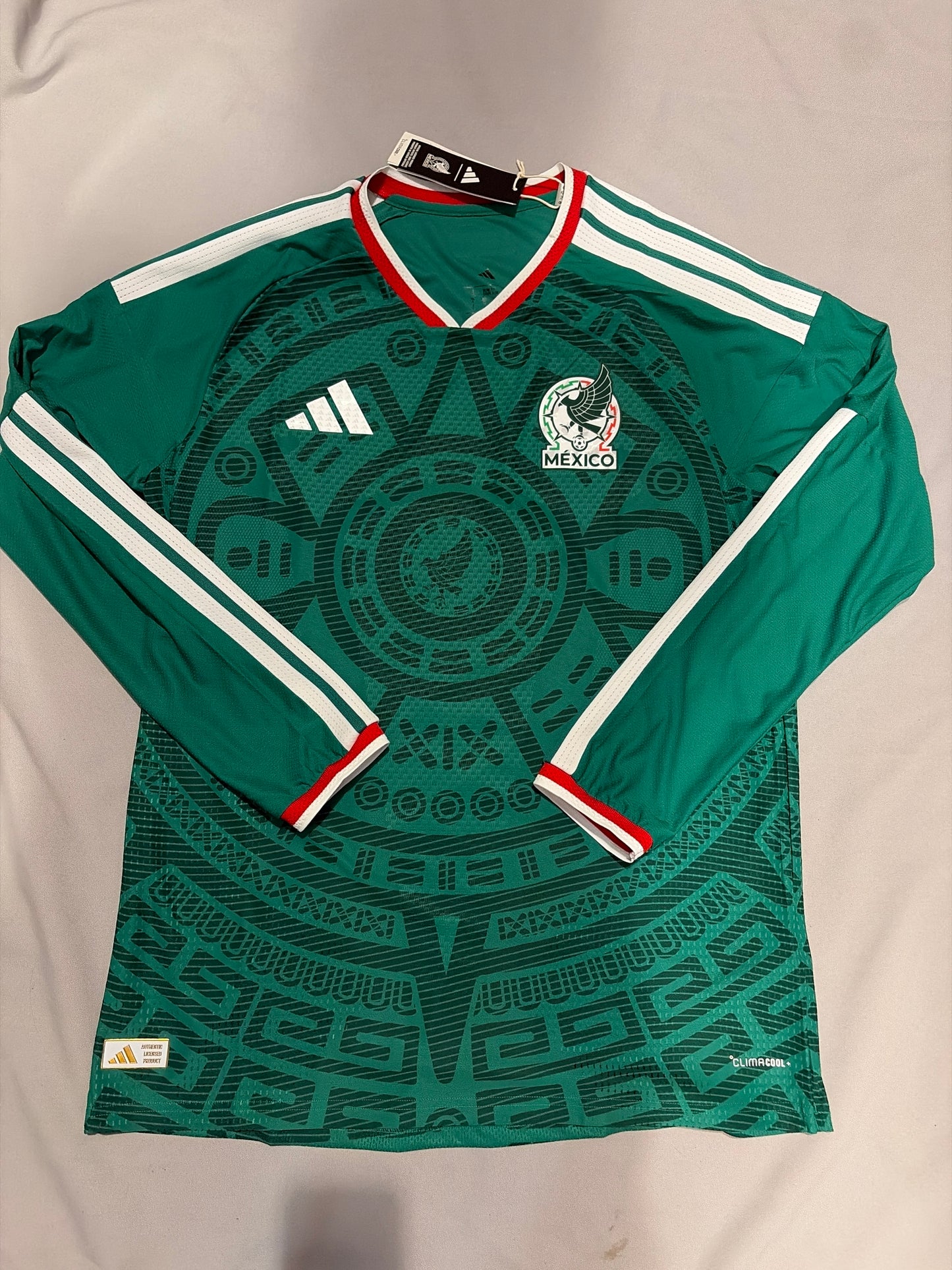 Mexico Adidas Soccer World Cup Authentic Long sleeve Men Jersey