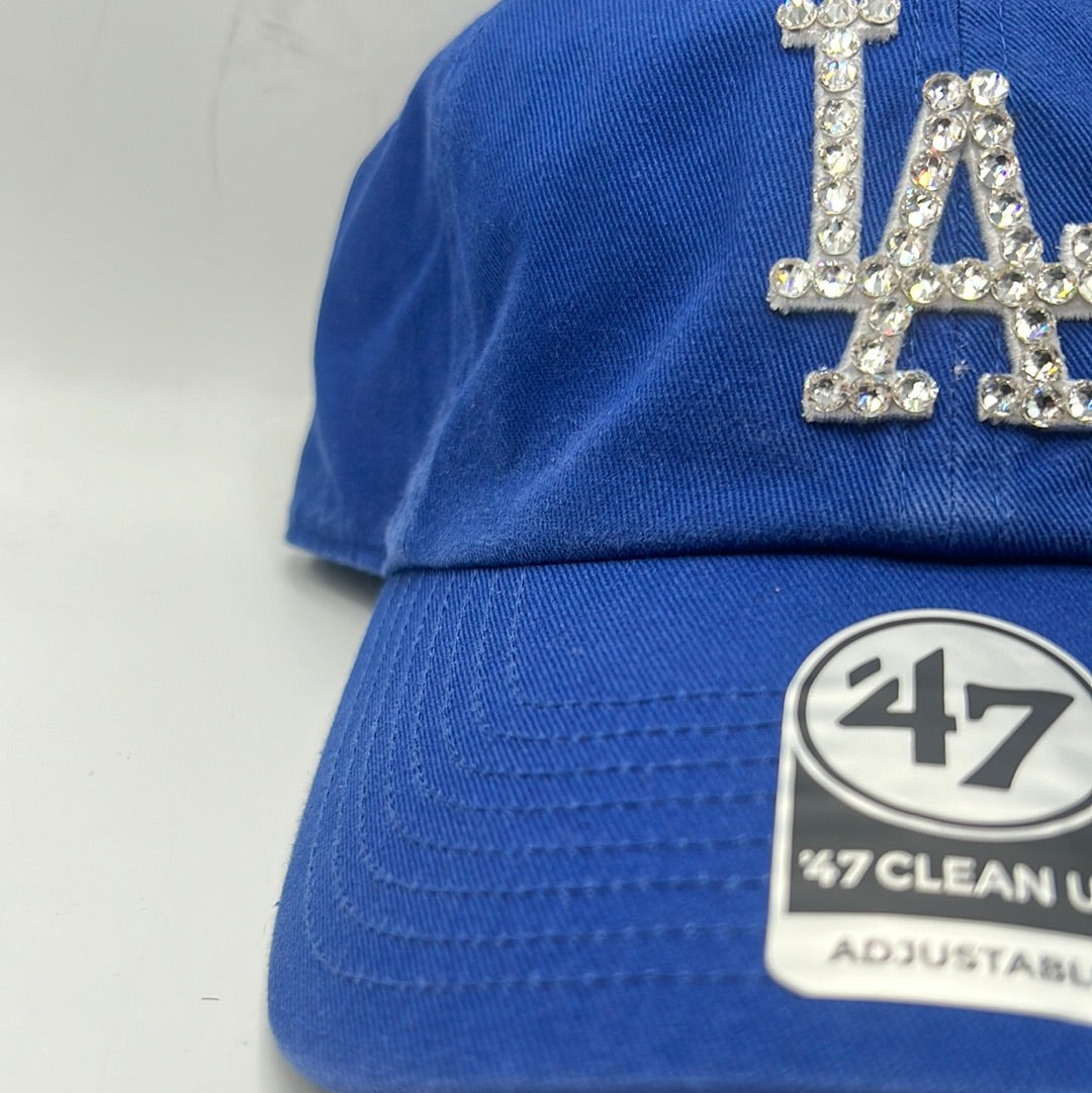 Los Angeles Dodgers MLB ‘47Clean Up Adjustable Bedazzled Royal Blue/White Hat