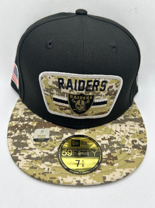 Las Vegas Raiders NFL New Era 59Fifty Salute to Serve Fitted Hat