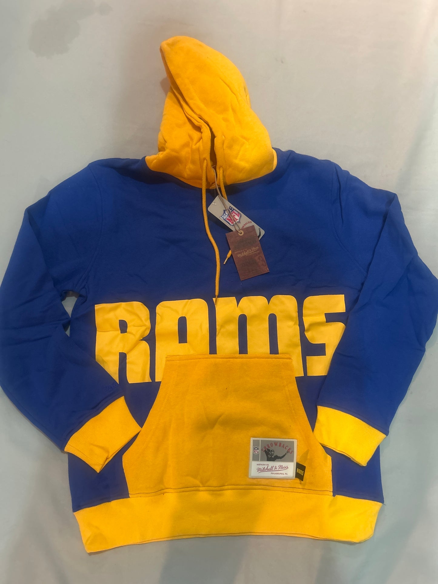 Los Angeles Rams NFL Mitchell & Ness Throwbacks Men Pocket Fleece Hoodie