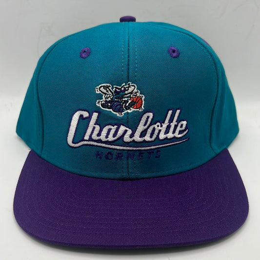 Vintage Charlotte Hornets NBA Adidas Teal/Purple SnapBack