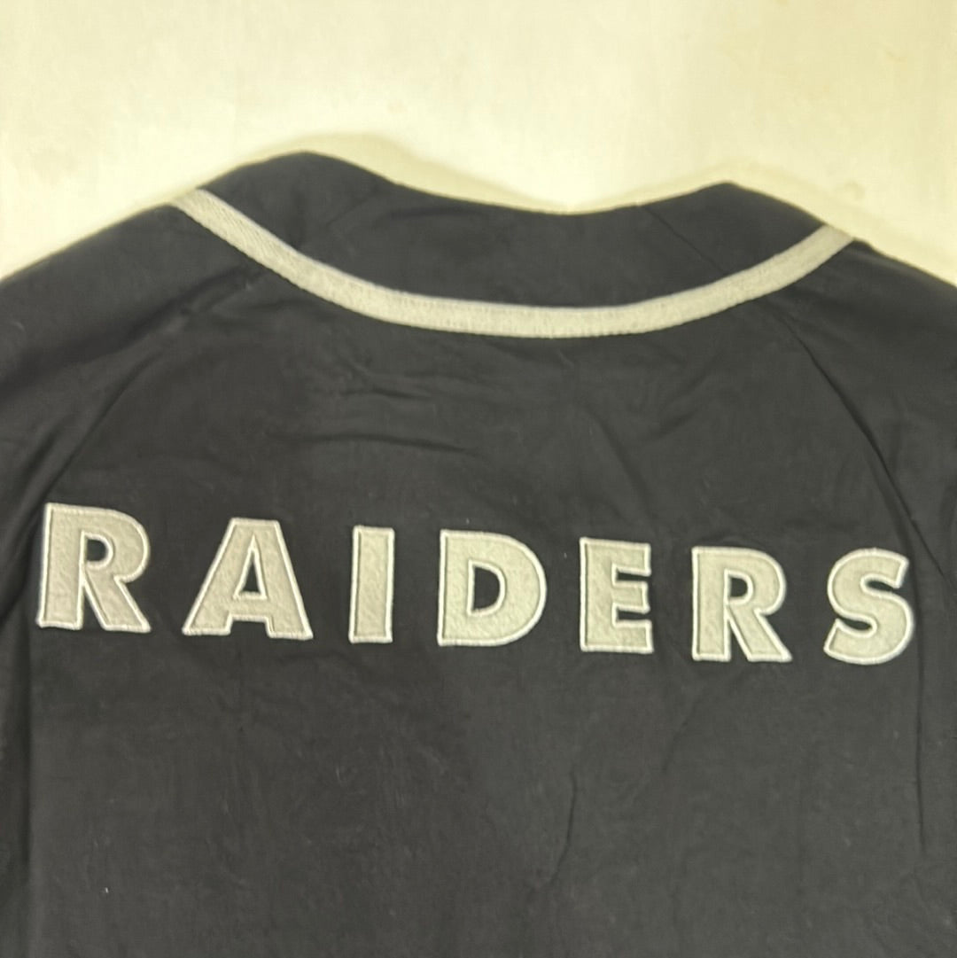 Las Vegas Raiders NFL Mitchell & Ness Nostalgia Co Throwback Cotton Fashion Front Button Up Men Jersey