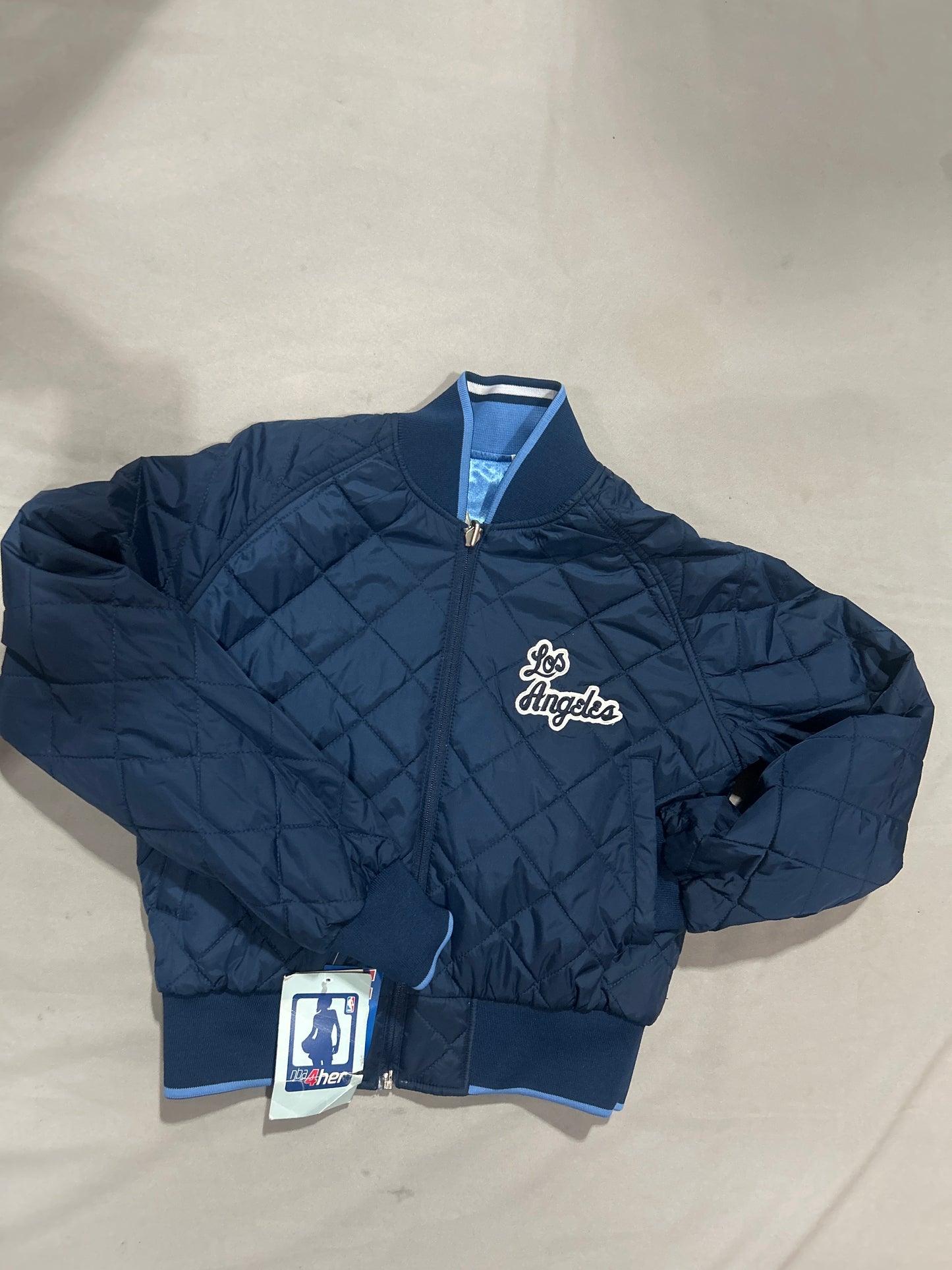 Los Angeles Lakers NBA Vintage Hardwood Classics Reversible Bedazzle Women Bomber Jacket