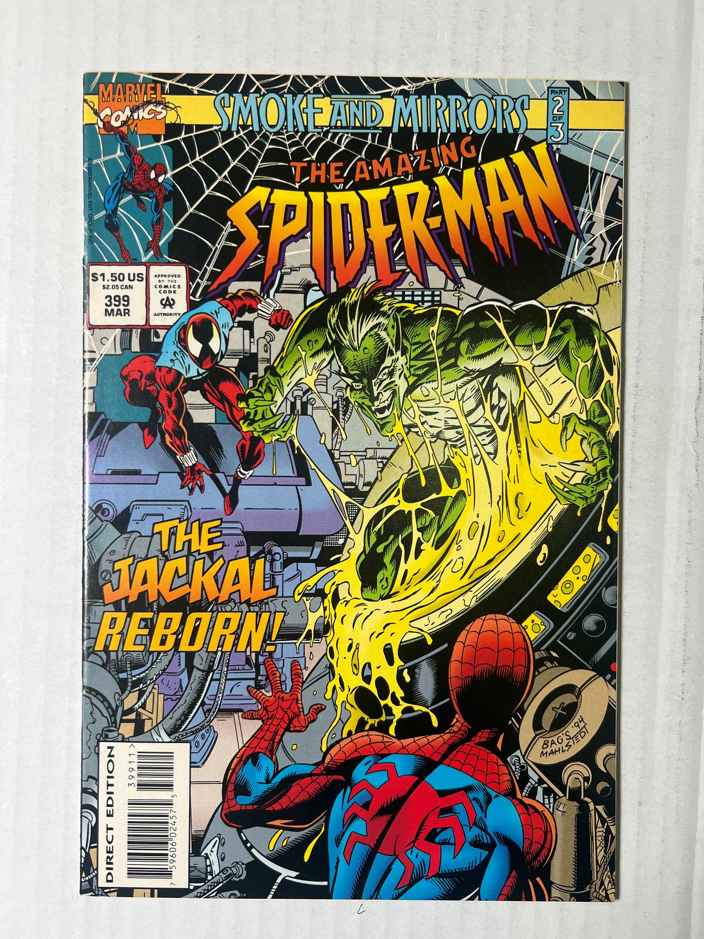 The Amazing Spider-Man by Marvel Comics Group “Smoke & Mirrors: The Jackal Reborn!” #399 Comic Book