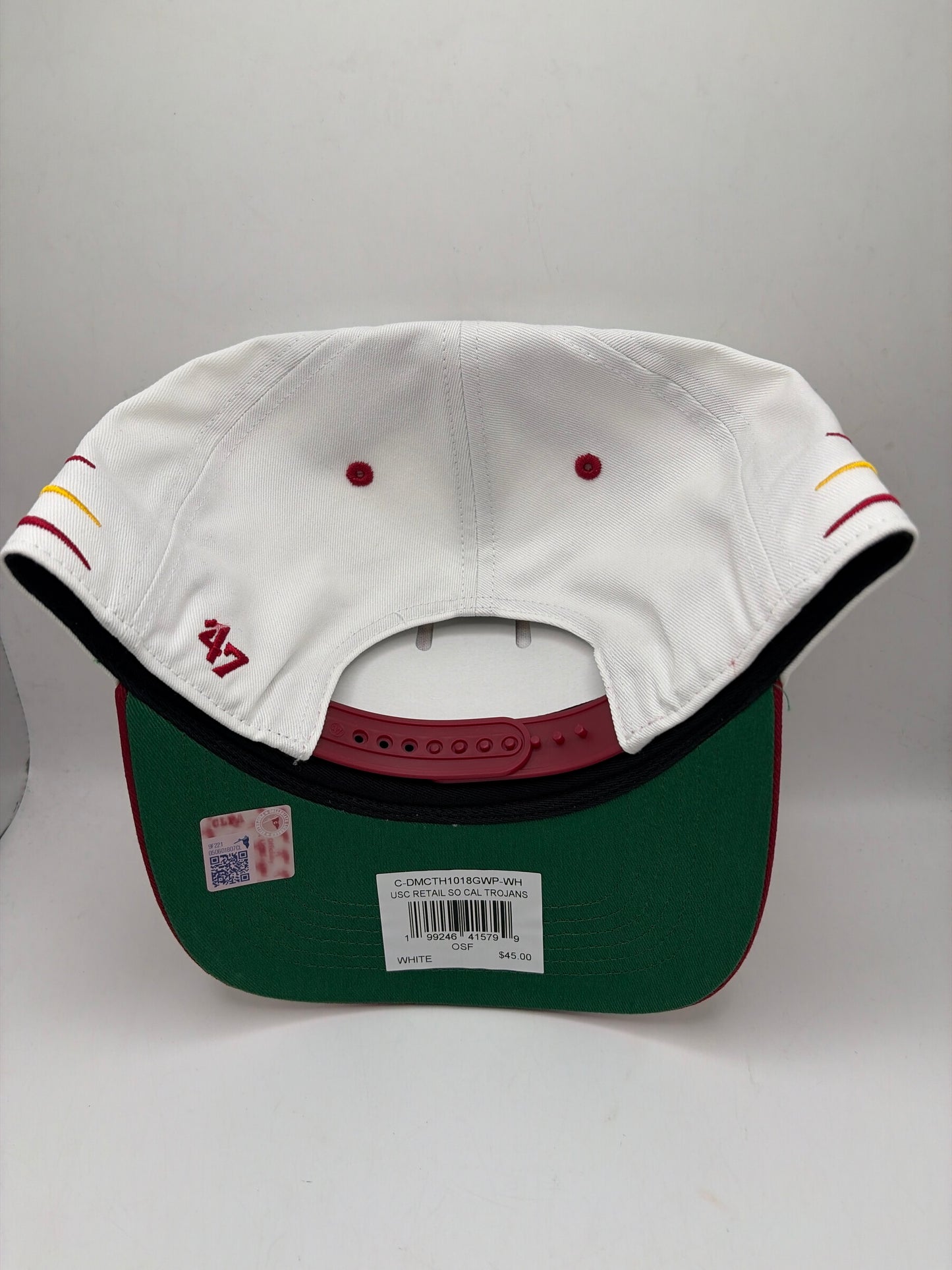 USC Trojans White Diamond Cut Collegiate 47HITCH Adjustable Hats