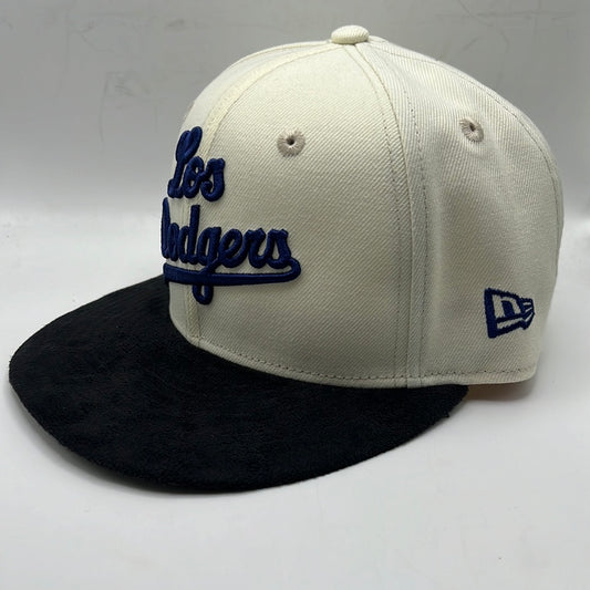 Los Angeles Dodgers MLB New Era 59Fifty Fitted Hat Mexican Flag Patch in side Panel, Sugar Skull on Back Panel, Black Corduroy Visor Serape Blanket Colors UV “VIVA Los Doyers”