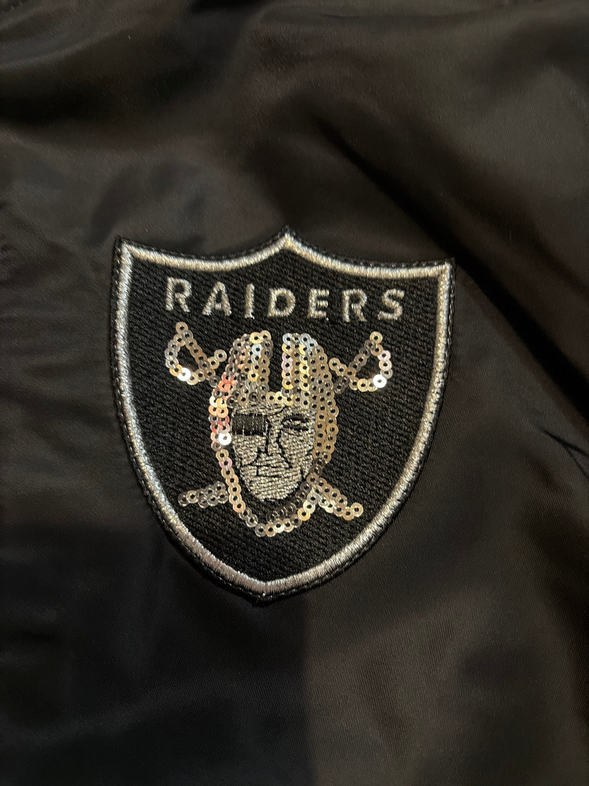 Las Vegas Raiders NFL New Era Women Cropper Bomber Jacket