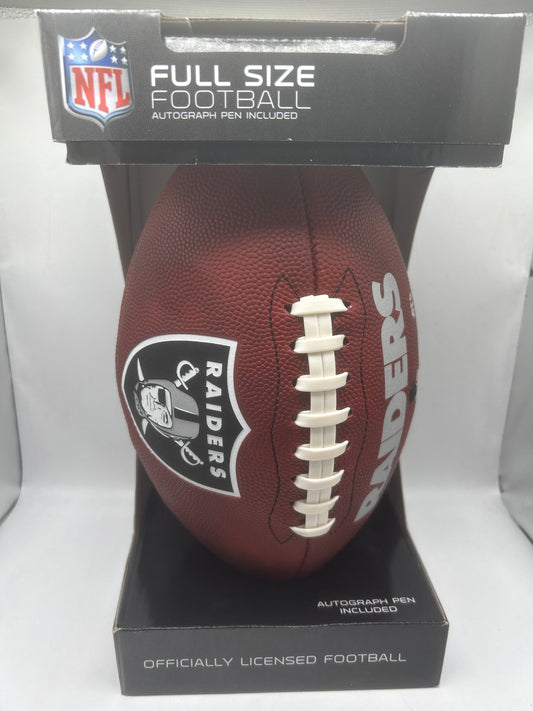 Las Vegas Raiders NFL Game Time Full Size Football with Autograph Pen Included